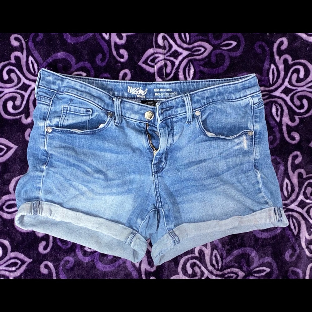Jean shorts.